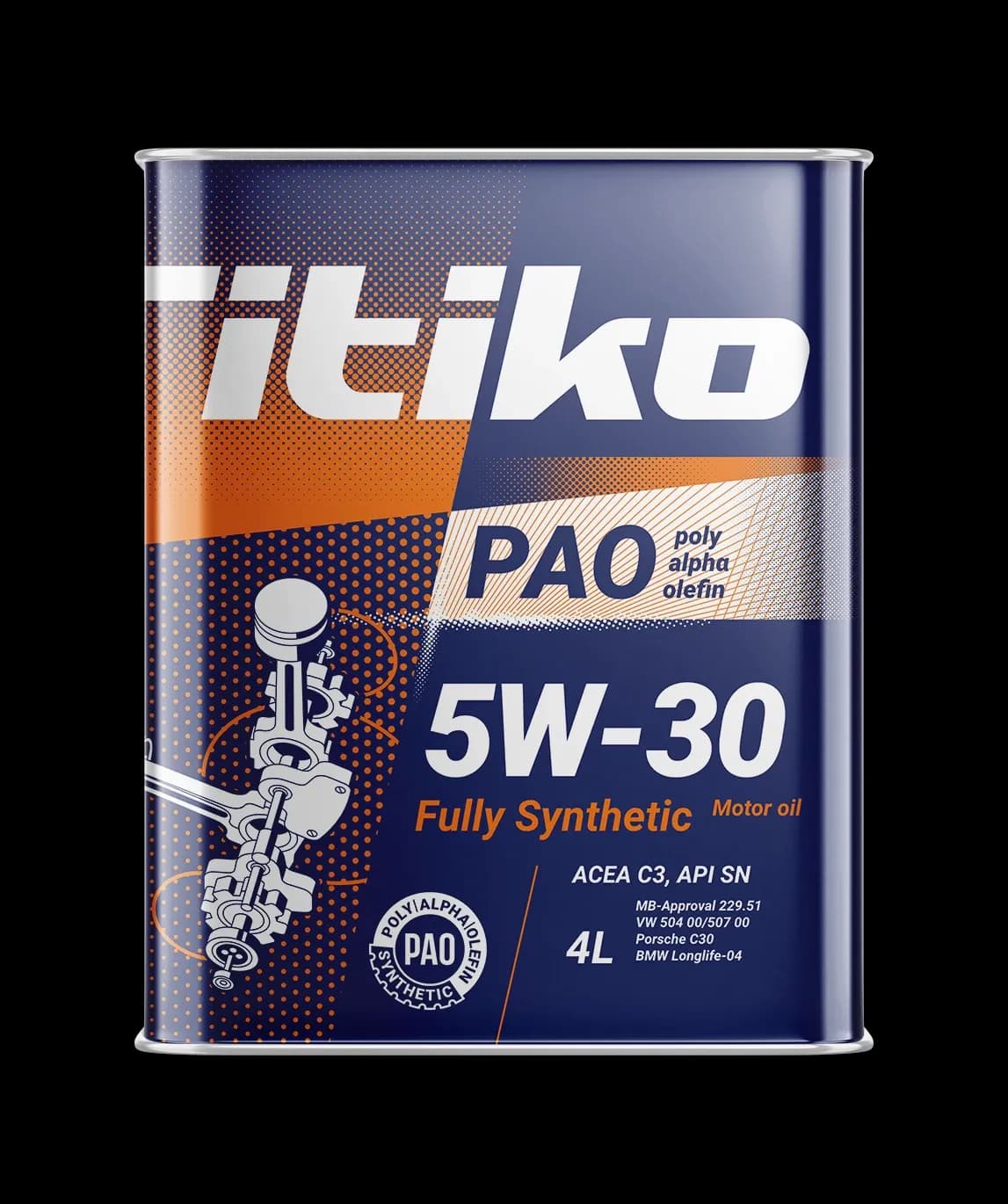 Моторное масло ⁠⁠ITIKO PAO 5W-30 ACEA C3