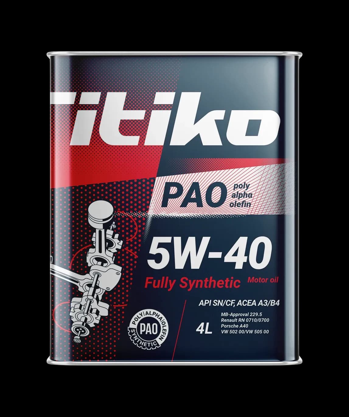 Моторное масло ITIKO PAO 5W-40 API SN/CF